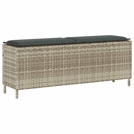 Vidaxl tuinbank met kussen 110x30x40,5 cm poly rattan lichtgrijs