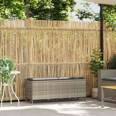 Vidaxl tuinbank met kussen 110x30x40,5 cm poly rattan lichtgrijs