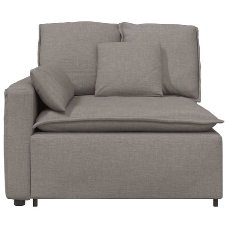 Vidaxl modulaire bank armleuning eindmodule met kussens 100 cm taupe