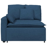 Vidaxl modulaire bank armleuning eindmodule met kussens 100 cm blauw