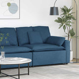 Vidaxl modulaire bank armleuning eindmodule met kussens 100 cm blauw