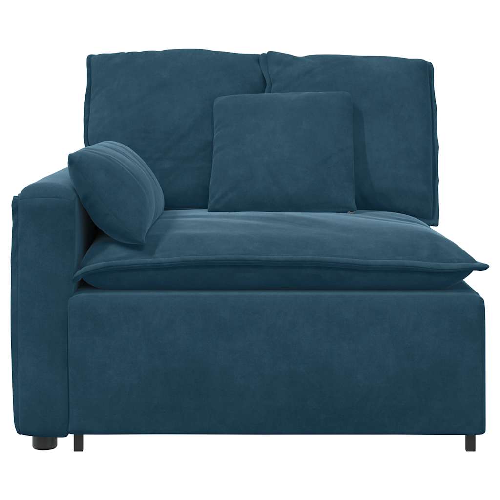 Vidaxl modulaire bank armleuning eindmodule met kussens 100 cm blauw