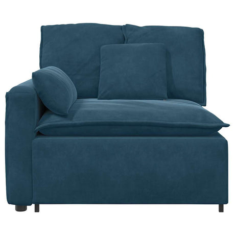 Vidaxl modulaire bank armleuning eindmodule met kussens 100 cm blauw
