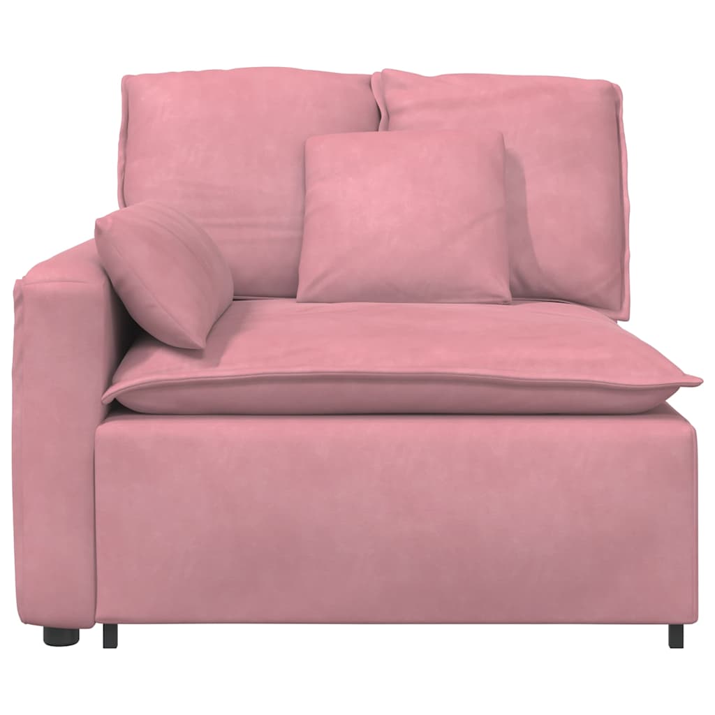 Vidaxl modulaire bank armleuning eindmodule met kussens 100 cm roze