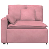 Vidaxl modulaire bank armleuning eindmodule met kussens 100 cm roze