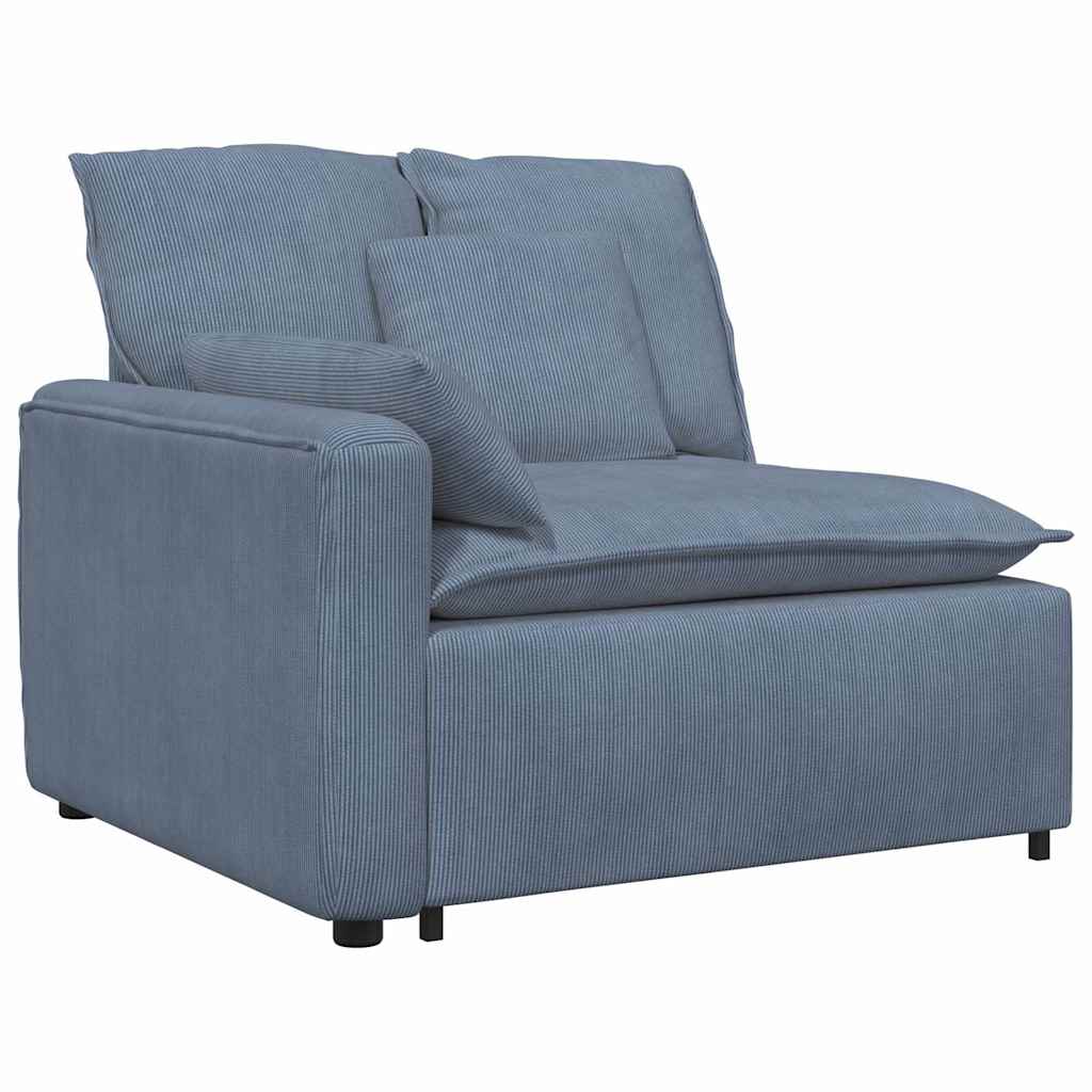 Vidaxl modulaire bank armleuning eindmodule met kussens 100 cm blauw
