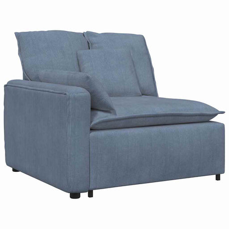Vidaxl modulaire bank armleuning eindmodule met kussens 100 cm blauw