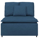 Vidaxl modulaire bank middenmodule met kussens 100 cm blauw