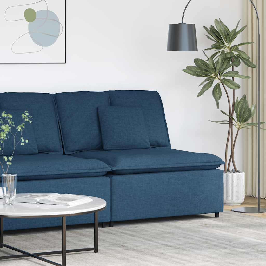 Vidaxl modulaire bank middenmodule met kussens 100 cm blauw