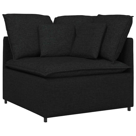 Vidaxl modulaire hoekmodule bank met kussens 100 cm zwart