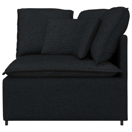 Vidaxl modulaire hoekmodule bank met kussens 100 cm zwart