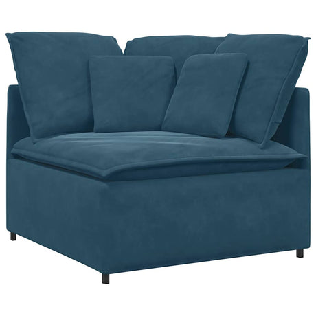 Vidaxl modulaire hoekmodule bank met kussens 100 cm blauw