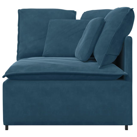 Vidaxl modulaire hoekmodule bank met kussens 100 cm blauw