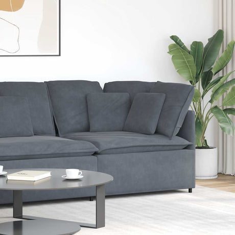 Vidaxl modulaire hoekbank met kussens 100 cm donkergrijs