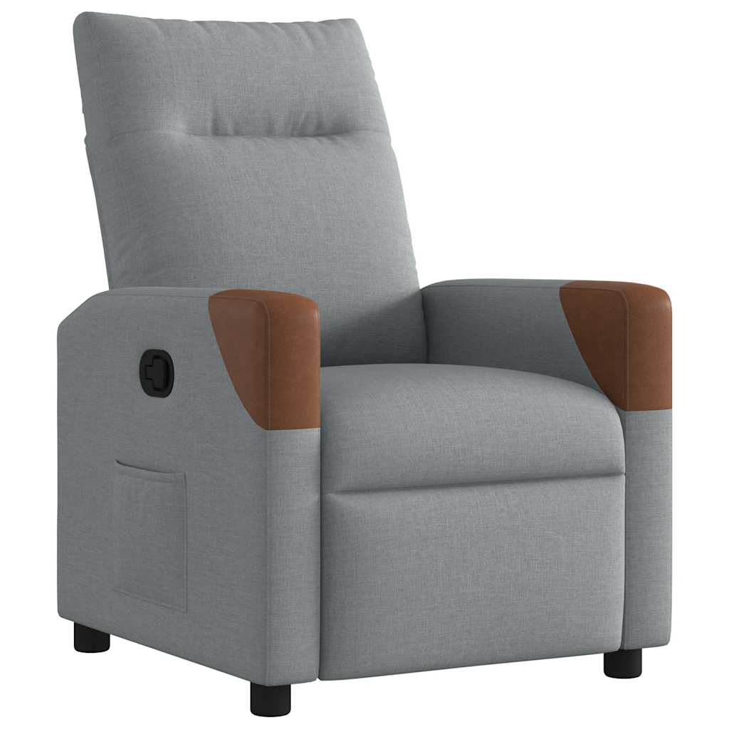 Vidaxl fauteuil verstelbaar stof lichtgrijs