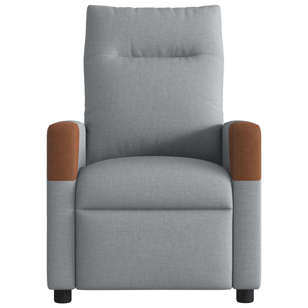 Vidaxl fauteuil verstelbaar stof lichtgrijs