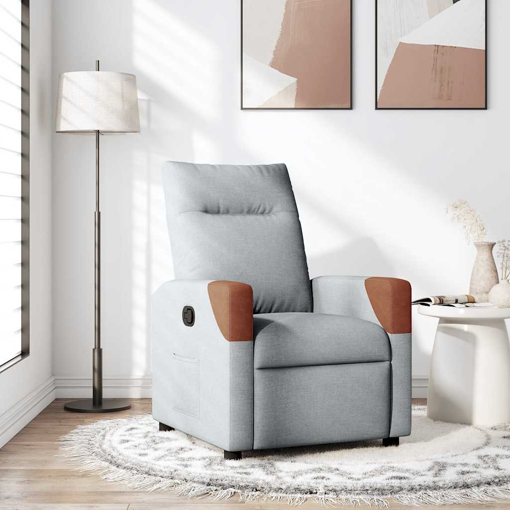 Vidaxl fauteuil verstelbaar stof lichtgrijs