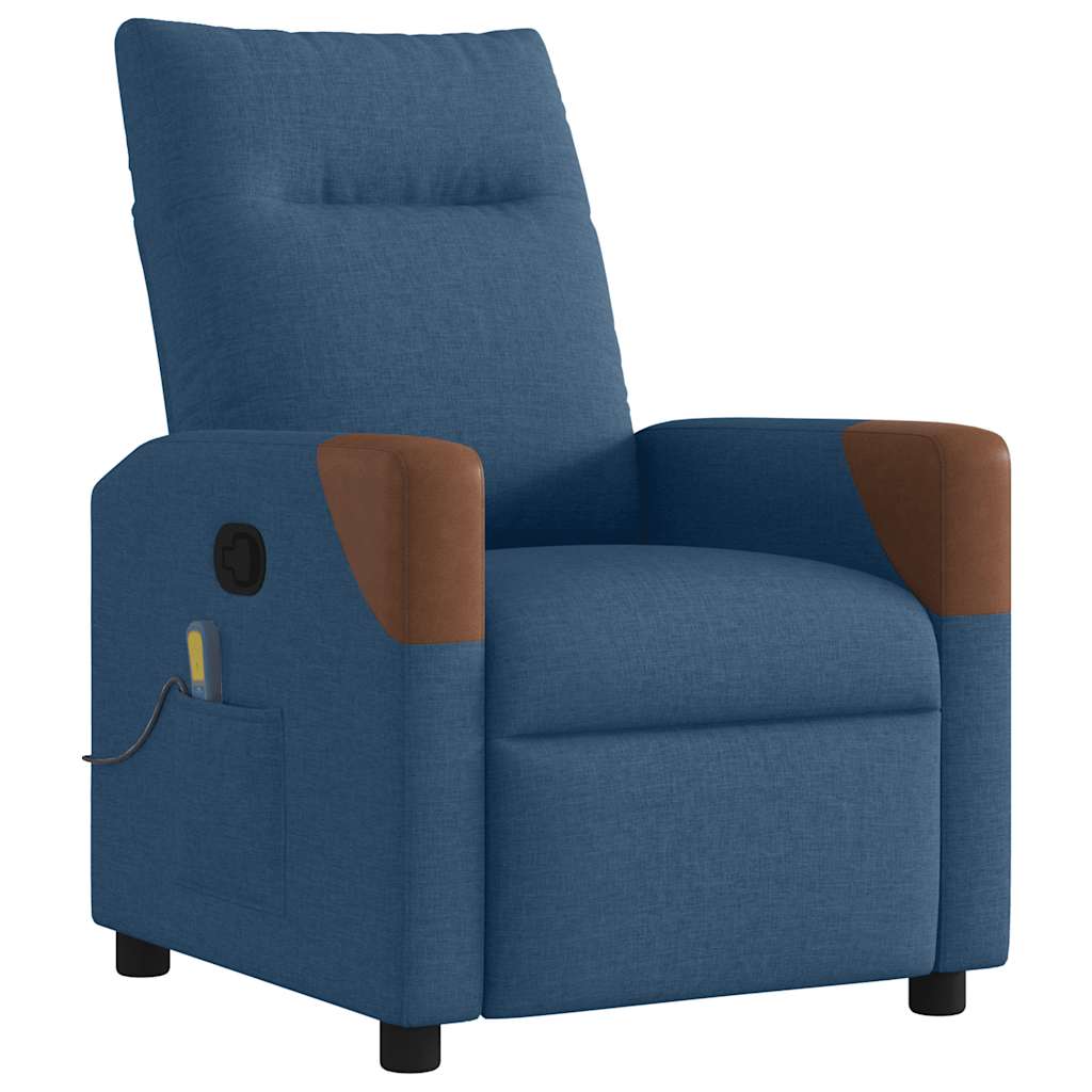 Vidaxl massagestoel verstelbaar stof blauw
