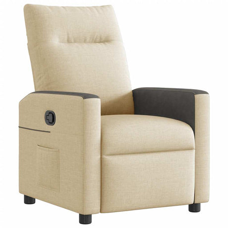 Vidaxl fauteuil verstelbaar stof crèmekleurig