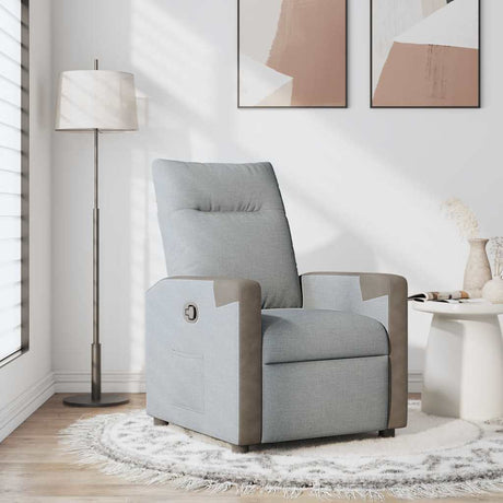 Vidaxl fauteuil verstelbaar stof lichtgrijs