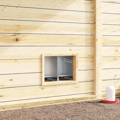 Vidaxl kippennestkast 2 compartimenten wandmontage gegalvaniseerd staal