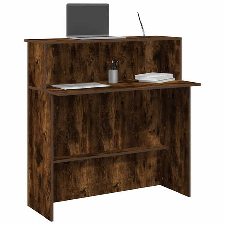 Vidaxl receptiebalie 100x50x103,5 cm bewerkt hout gerookt eikenkleurig