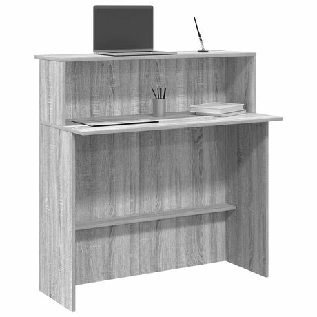 Vidaxl receptiebalie 100x50x103,5 cm bewerkt hout grijs sonoma eiken