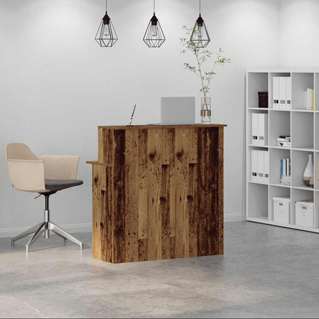 Vidaxl receptiebalie 100x50x103,5 cm bewerkt hout oud houtkleurig