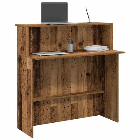 Vidaxl receptiebalie 100x50x103,5 cm bewerkt hout oud houtkleurig