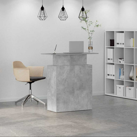 Vidaxl receptiebalie 100x40x104 cm bewerkt hout betongrijs