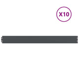Vidaxl gazonranden 10 st 10x103 cm koudgewalst staal antraciet