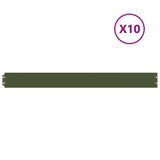 Vidaxl gazonranden 10 st 10x103 cm koudgewalst staal olijfgroen
