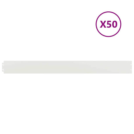 Vidaxl gazonranden 50 st 10x103 cm koudgewalst staal wit