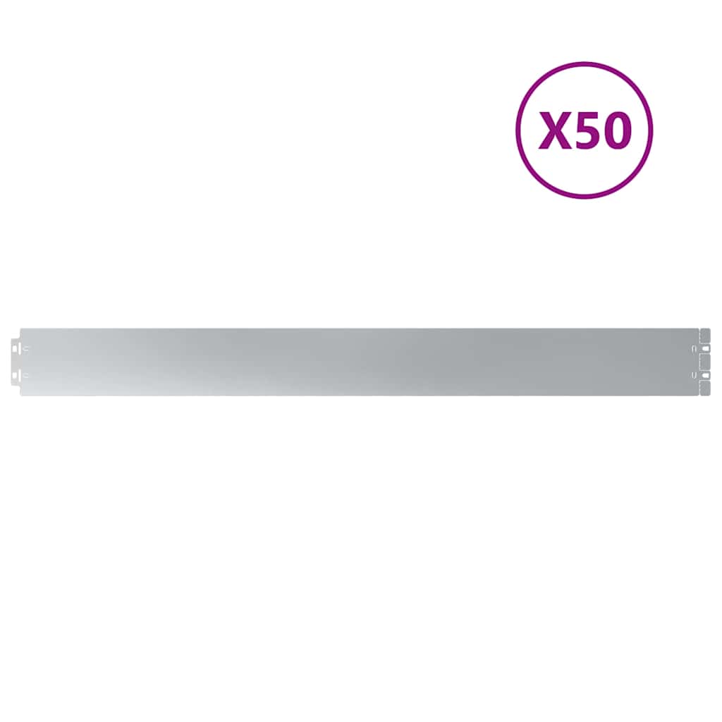 Vidaxl gazonrand 50 st 10 x 103 cm gegalvaniseerd staal zilver