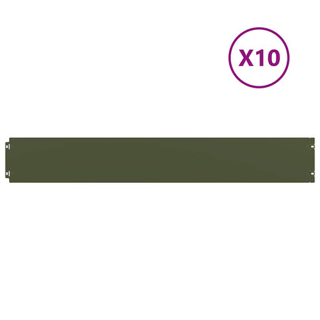 Vidaxl gazonrand 10 st 15 x 103 cm koudgewalst staal olijfgroen