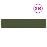 Vidaxl gazonranden 10 st 20x103 cm koudgewalst staal olijfgroen