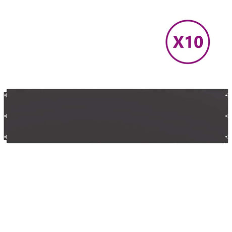 Vidaxl gazonranden 10 st 25x103 cm koudgewalst staal zwart