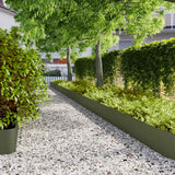 Vidaxl gazonranden 10 st 25x103 cm koudgewalst staal olijfgroen
