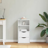 Vidaxl bijzetkast met lades odda 40x24x79 cm massief grenenhout wit