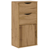 Vidaxl bijzetkast met lades odda 40x24x79 cm massief grenenhout