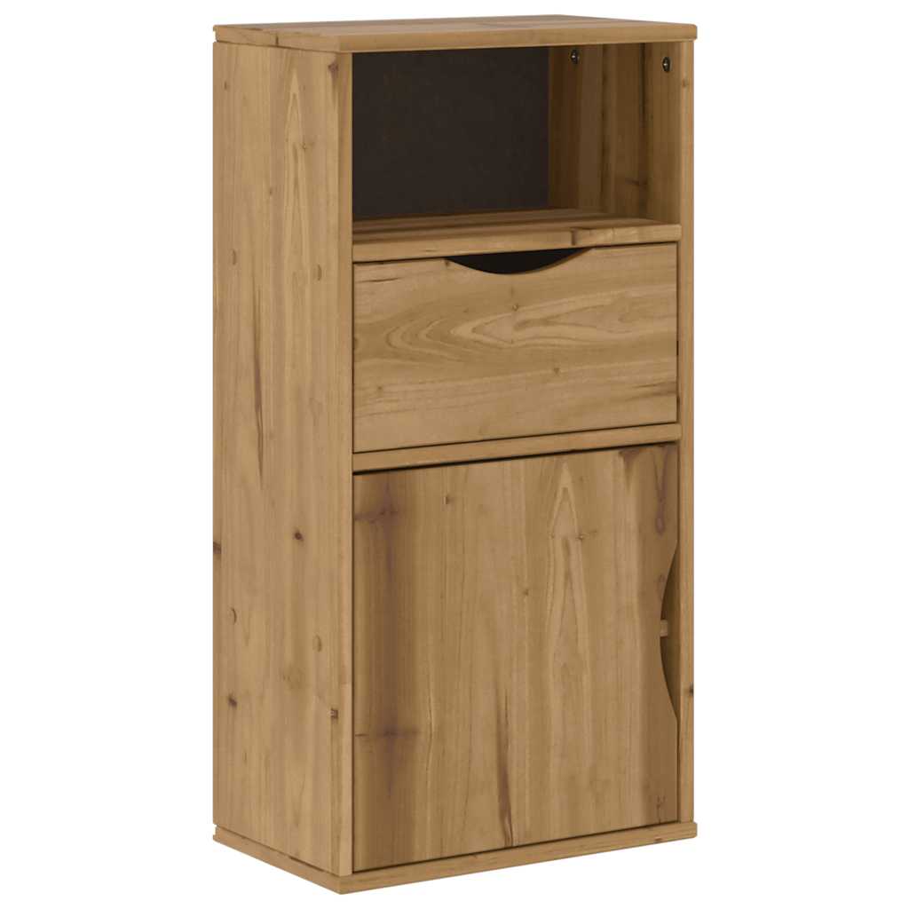 Vidaxl bijzetkast met lade odda 40x24x79 cm massief grenenhout