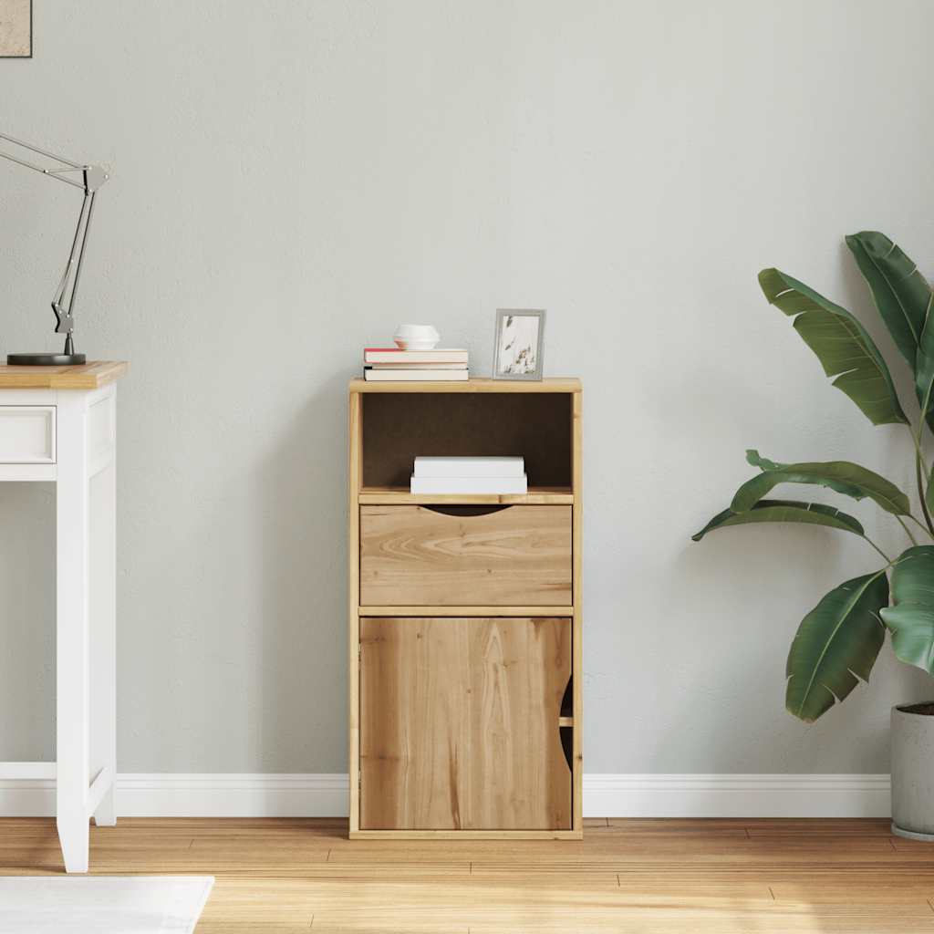 Vidaxl bijzetkast met lade odda 40x24x79 cm massief grenenhout