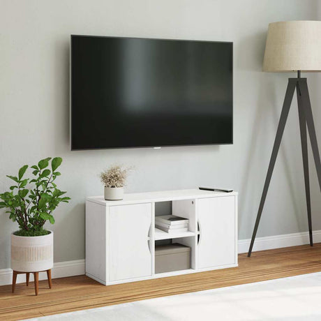 Vidaxl tv-meubel odda 79x24x40 cm massief grenenhout wit