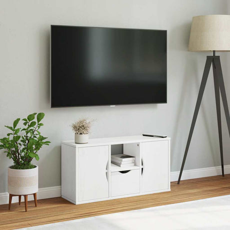 Vidaxl tv-meubel met lade odda 79x24x40 cm massief grenenhout wit