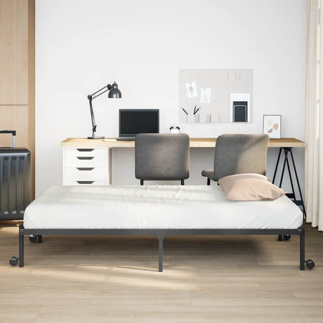 Vidaxl bedframe zonder matras opvouwbaar 100x190 cm staal zwart