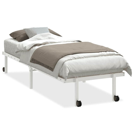 Vidaxl bedframe zonder matras opvouwbaar 75x190 cm staal wit
