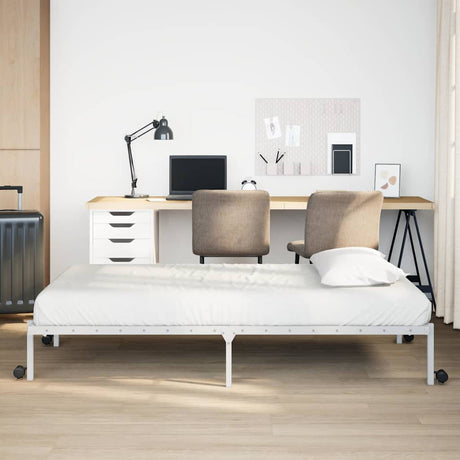 Vidaxl bedframe zonder matras opvouwbaar 90x200 cm staal wit