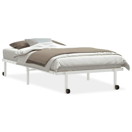 Vidaxl bedframe zonder matras opvouwbaar 100x190 cm staal wit