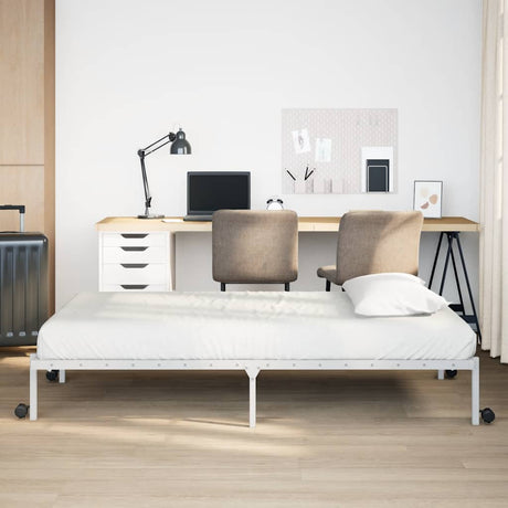 Vidaxl bedframe zonder matras opvouwbaar 100x190 cm staal wit