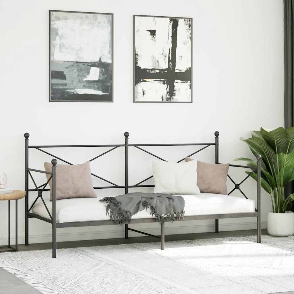 Vidaxl slaapbank zonder matras 90x200 cm staal zwart